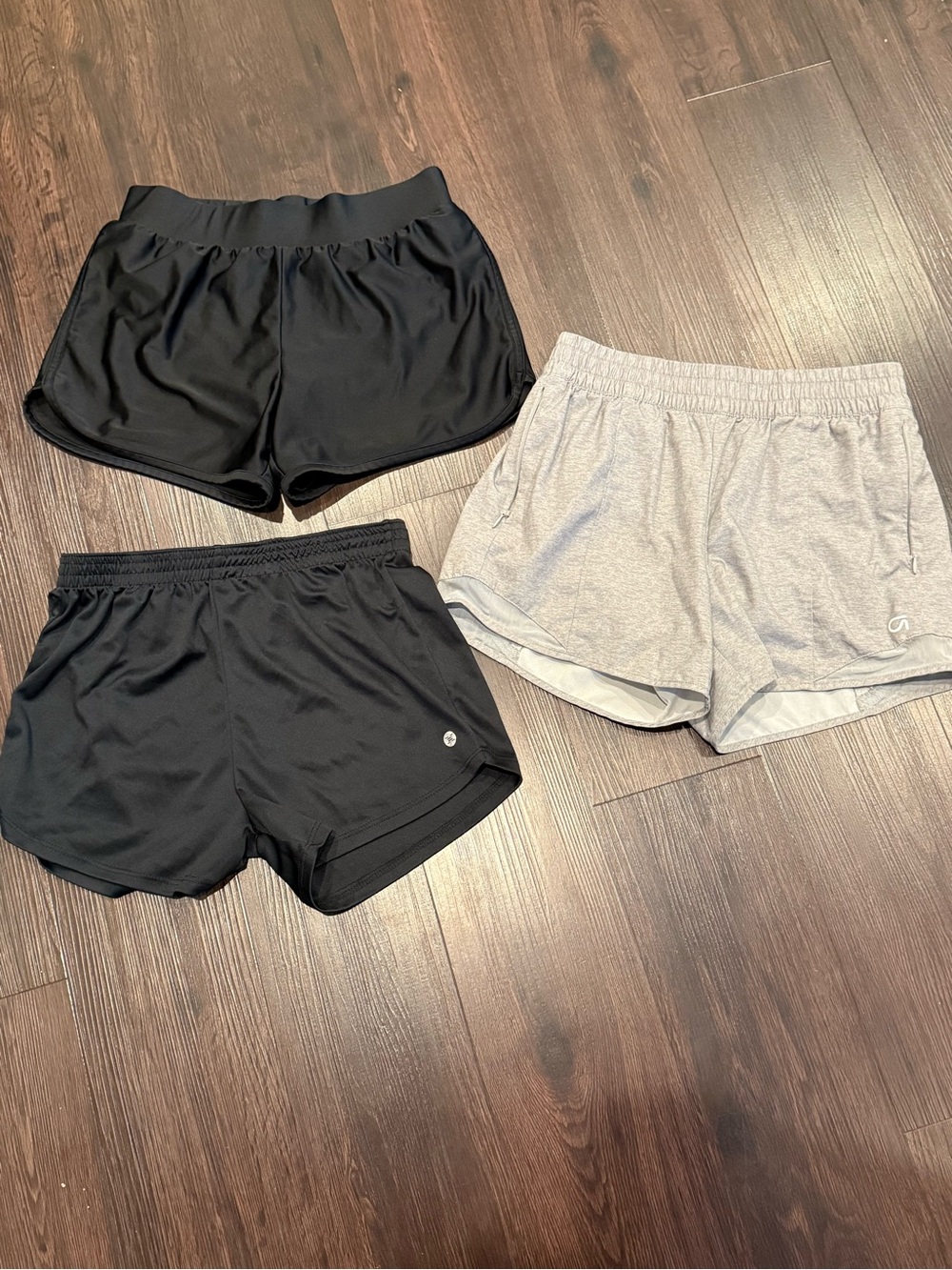 GAP Girls’ Shorts Trio — Black & Light Gray